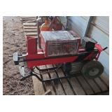 7 Ton electric log splitter & chainsaw sharpener, bldg:locked
