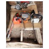 Homelite XL Chainsaw, Husqvarna 235 Chainsaw, & Stihl-011 AV Chainsaw bldg: green