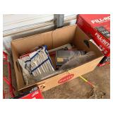 Assorted hand tools, barrel bump, & air riveter, bldg:blue