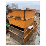 (3) Orange Metal Tubs, row: 5