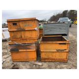 (3) Orange Metal Tubs, row: 5