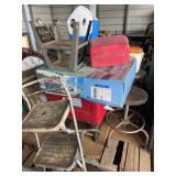 Stools, coolers, 150 lb utility wagon, bldg:green