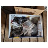 Box of Delavan Sprayer tips, bodies, & nozzles, bldg:locked