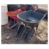 (1) 2-wheeled wheel barrow & (1) 1-wheeled wheel barrow, row:4