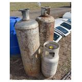 (2) 100 gallon propane tanks & (1) small propane tank, row:4