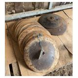 Approximately (43) used disc blades, bldg:green