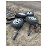 (2) 3500lb trailer axle w/ 4 tires, (2) trailer tongue hitches, row: 5