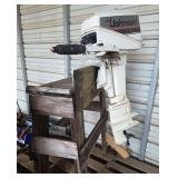 Johnson 6hp motor w/ stand, bldg: green