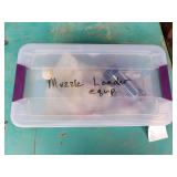 Box of muzzle loader equipment, bldg: green