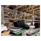 Upper shelf of cutting boards, lids and misc.