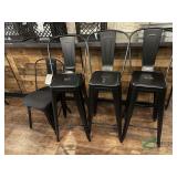 Metal Hightop chairs and 1 standard chair