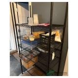 Metal storage shelf and contents