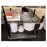 Small Metal Shelf and Contents