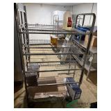 Metal Rack on casters and contents