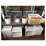 Wooden Crates, Shelf and contents