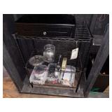 Metal rack under counter and contents