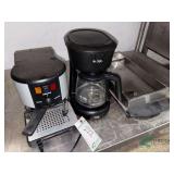 Krups expresso machine, Mr. Coffee coffee maker and warming plate
