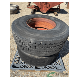 Goodyear 445/65R22.5 Tires on rims