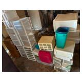 Numerous storage bins