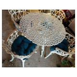 Iron patio table with 4 chairs