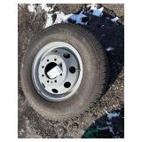 LT225/75R16 Tire mounted on 8 bolt dual rim