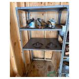 Metal Shelf and Contents