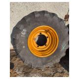 Mounted 500/70R24 tire on 5 bolt rim