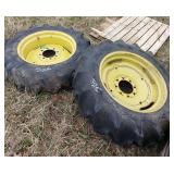 (2) 11.2 x 24 Firestone Tires on 8-Bolt Rims