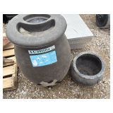 Rain Water Barrel & Large Flower Pot