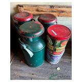 (3) Milk cans and decorative tins