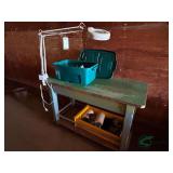 Work bench with light and contents