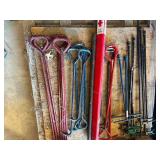 Numerous hooks and wrenches