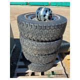 (4) Used tires on rims GMC
