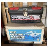 Tile Cutting Saw & Lock Out Tag Out Kit, bldg:locked