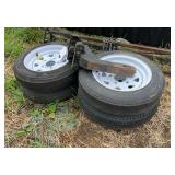 (4) trailer wheels with tires 4.80 x 12 & heavy weight distribution hitch 2 5/16, row:4