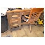 wood office desk and chair