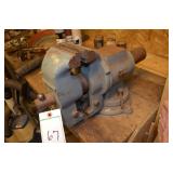 Large vise on bench