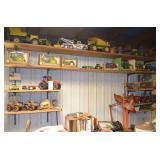 vintage toys on shelves