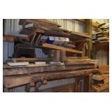 assortment of hardwood lumber