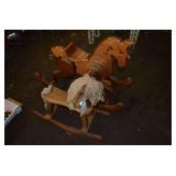 (2) wooden rocking horses