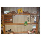 decorative items on door, barbed wire display