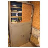Metal storage cabinet and contents
