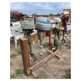 (3) Johnson Outboard Motors & (1) Hiawatha Outboard Motor- all on stands, row:5
