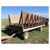Flat Rack Hay Wagon with Cattle Feeder on it, row:3