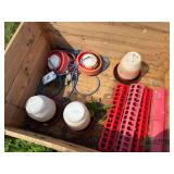 Poultry Feeders and Waterers and heated bases