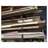 Contents of overhead shelves,  aluminum siding, trim, edging and misc.