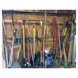 Yard Hand Tools - shovels, rakes, brooms, forks and misc.