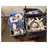 Totes of Plumbing supplies and couplers