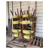 (16) Yellow/green chairs, bldg:green