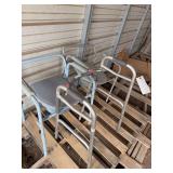 (2) handicap/elderly commode chairs & (1) walker, bldg:green